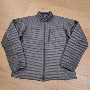 Eddie Bauer First Ascent Stormdown 800 Quilted Down Puffer Jacket Men's M Gray